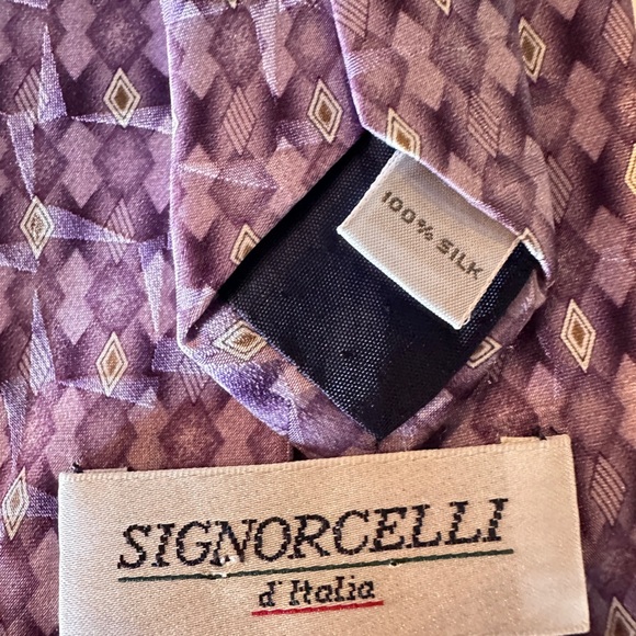 Signorelli Purple Geometric Tie - Picture 4 of 4
